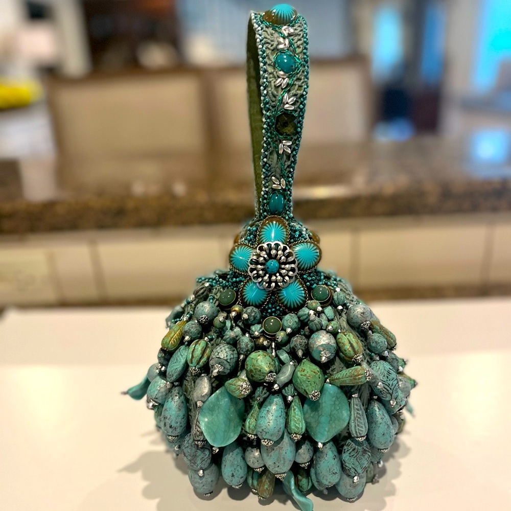 Mary Frances Turquoise Beaded Bag